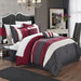 Chic Home Carlton Comforter Set - King 104x90, Burgundy - King