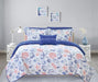 Chic Home Moselle 4 Piece Reversible Quilt Coverlet Set "Sea, Sand, Surf" Theme Embossed Quilted Design Bedding Queen - Queen