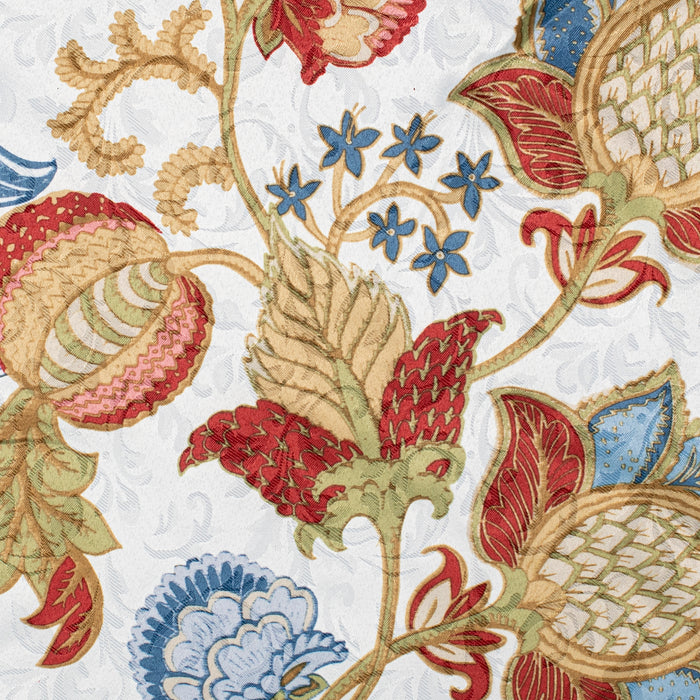Ellis Cambridge Lined Jacquard Pinch Pleat Jacobean Floral Print Multicolor Drapery 2-Piece Curtain Panels, 144W x 84L - 144" X 84"