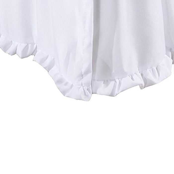 Greenland Home Fashion Sasha White Bed Skirt Drop 15" - King 78x80", White - King