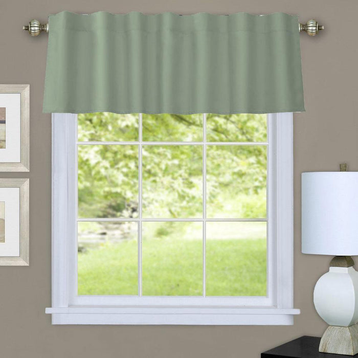 Commonwealth Thermalogic Prescott Insulated Dual Header Valance With 8 Tabs and 3" Rod Pocket - 60x16" - Sage - Sage