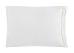 Chic Home Alexander Cotton Duvet Cover Set Solid White With Dual Stripe Embroidered Hotel Collection Bedding - Includes Two Pillow Shams - 3 Piece - Queen 92x96, Gold - Queen
