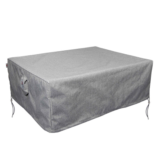 Summerset Shield Platinum 3-Layer Polyester Water Resistant Outdoor Fire Table Cover - 53x33", Grey Melange - 53x33