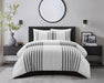 Chic Home Salma Cotton Duvet Cover Set Clip Jacquard Striped Pattern Design Bedding - Decorative Pillow Shams Included - 3 Piece - Queen 92x96", Grey - Queen
