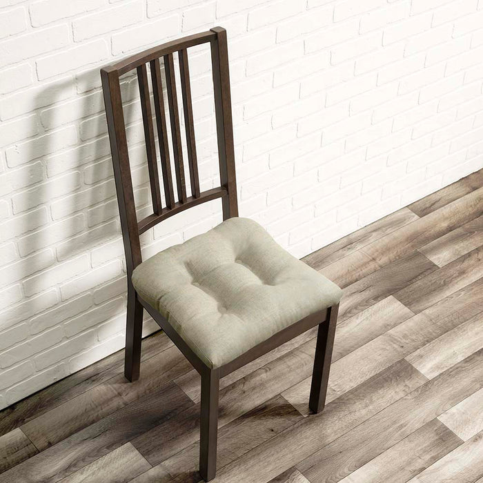 Ellis Lisa Solid Anchor Home Products Solid Color Poly Cotton Duck Fabric 16" Non Skid Chair Pad in Mist - 16"x16"