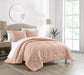 Chic Home Jessa Comforter Set Washed Garment Technique Geometric Square Tile Pattern Bedding - Pillow Shams Included - 3 Piece - Queen 90x92", Blush - Queen