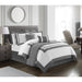 Chic Home Hortense Comforter And Quilt Set Hotel Collection Design Fish Scale Pattern Bed In A Bag Grey, Twin X-Long - Twin X-Long