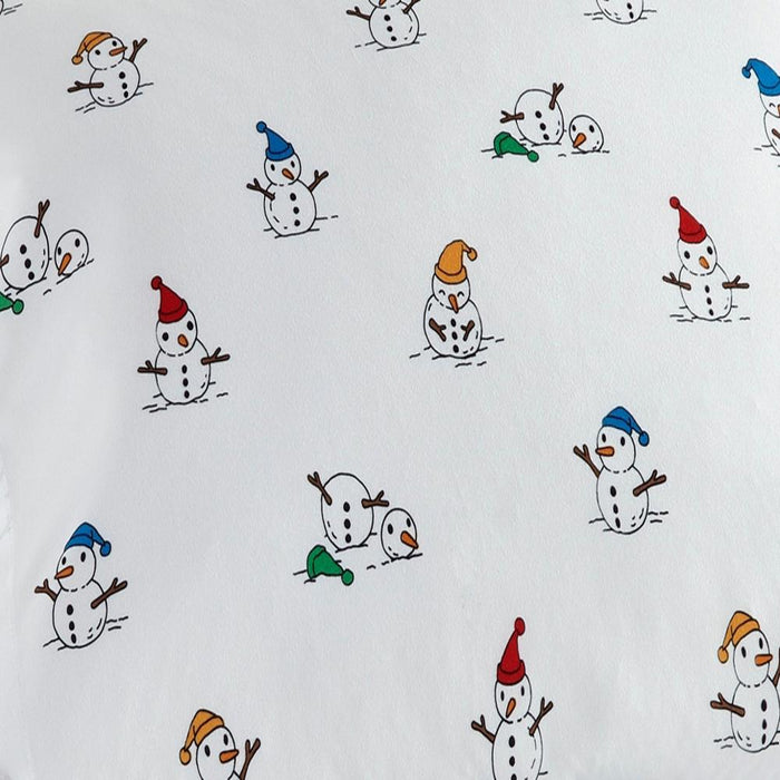 Micro Flannel Printed Deep-Pocket Sheet Set, Queen, Snowman - Queen,Snowman