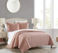 Chic Home Xavier Quilt Set Geometric Square Tile Pattern Bedding - Pillow Shams Included - 3 Piece - King 104x92", Rose - King