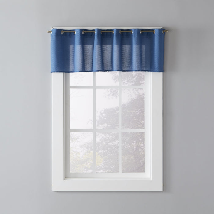 Saturday Knight Ltd Trio 3D Woven Triangle Window Valance - 57x13", Denim Blue - Denim Blue