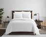 NY&C Home Cody 7 Piece Cotton Quilt Set Clip Jacquard Geometric Pattern Bed In A Bag Bedding -Sheets Pillowcases Pillow Shams Included, Queen, White - Queen
