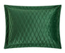 NY&C Home Wafa 7 Piece Velvet Quilt Set Diamond Stitched Pattern Bed In A Bag Bedding - Sheets Pillowcases Pillow Shams Included, Queen, Green - Queen