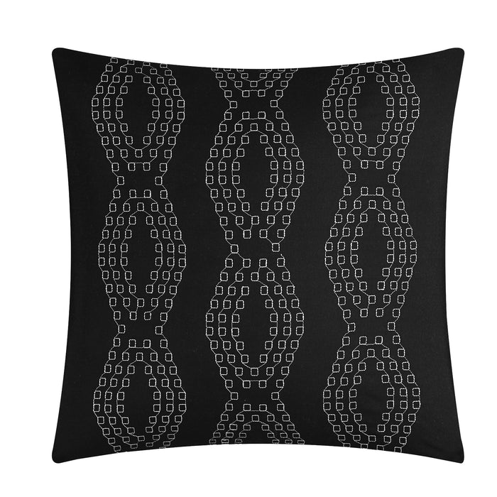 Chic Home Hortense Comforter And Quilt Set Hotel Collection Design Fish Scale Pattern Bed In A Bag Black, King - King