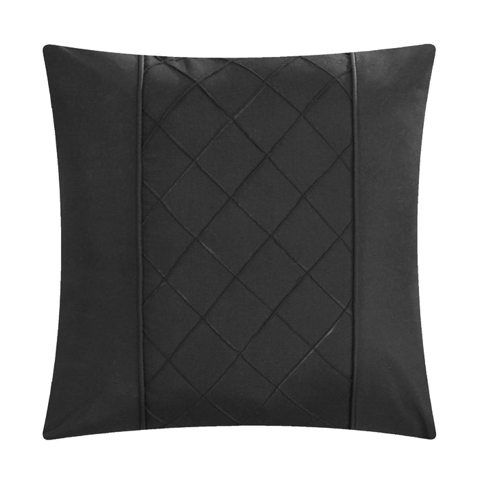 Chic Home Mycroft Pinch Pleated Ruffled Bed In A Bag Soft Microfiber Sheets 10 Pieces Comforter Decorative Pillows & Shams - King 104x90, Black - King