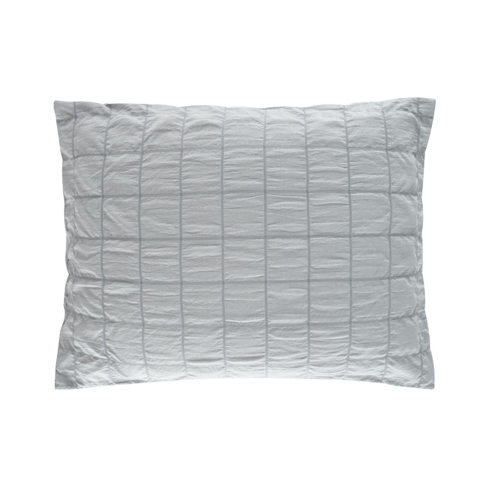 Chic Home Jessa Comforter Set Washed Garment Technique Geometric Square Tile Pattern Bed In A Bag Bedding - Sheets Pillowcases Pillow Shams Included - 7 Piece - King 104x92", Grey - King