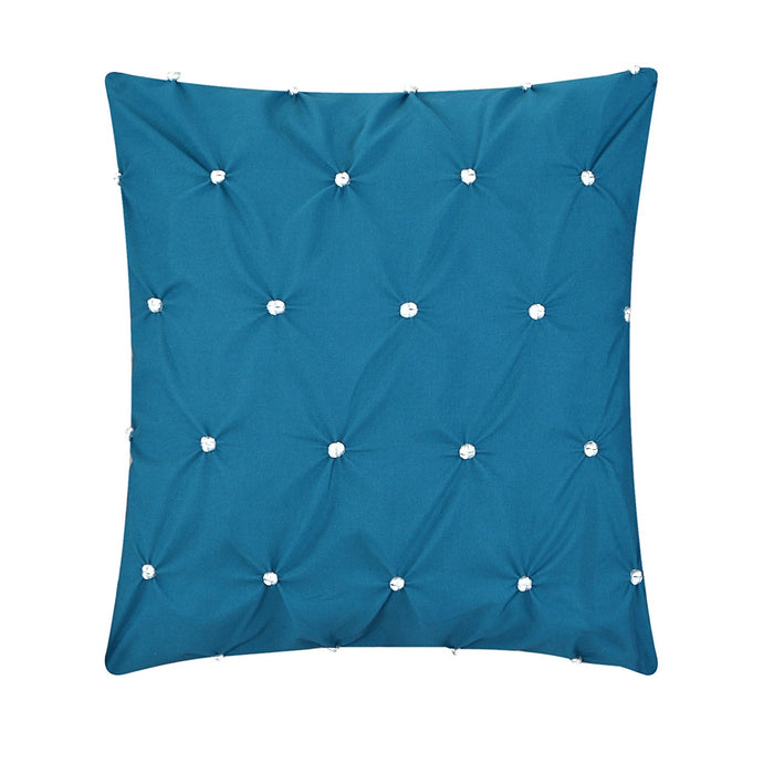Chic Home Stieg 10 Pieces Comforter Set Complete BIB Pleated Ruched Ruffled Bedding With Sheet Set & Decorative Pillows Shams - King 104x90, Teal - King