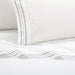 Chic Home Freya Organic Cotton Sheet Set Solid White With Dual Stripe Embroidery Zipper Stitching Details - Includes 1 Flat, 1 Fitted Sheet, and 2 Pillowcases - 4 Piece - King 108x102, Grey - King