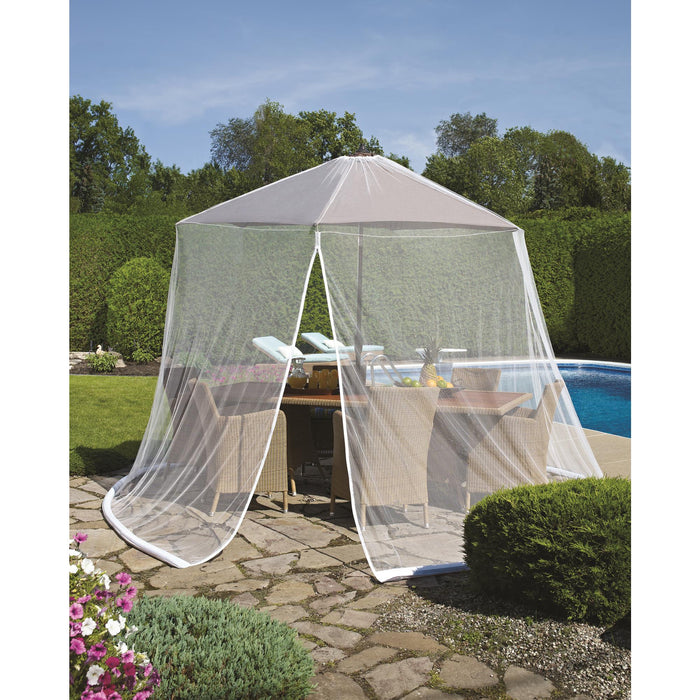 Commonwealth Outdoor Decor Scram Outdoor Umbrella Mosquito Resistant Canopy - 132x84" - White - White