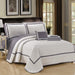 Chic Home Antoine Geometrical Design Elegant 8 Pieces Quilted Bed In A Bag Sheet Set Decorative Pillows & Shams - Queen 90x92, White - Queen