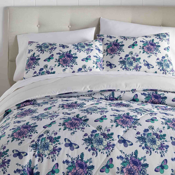 Seersucker Comforter Set, Full/Queen, English Garden - Full/Queen,English Garden