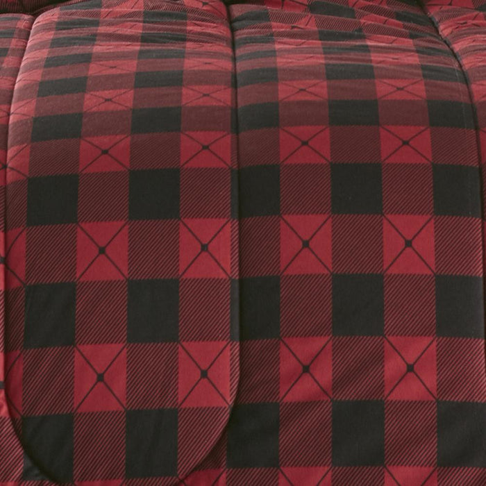 Micro Flannel Reverse to Sherpa Comforter Set, Full/Queen, Buffalo Check Red - Full/Queen,Buffalo Check Red