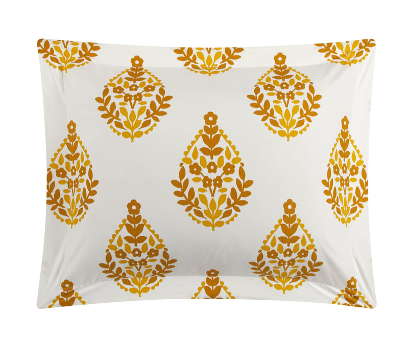 Chic Home Amelia 5 Piece Duvet Cover Set Floral Medallion Print Design Bed In A Bag Bedding with Zipper Closure Twin XL Yellow - Twin XL
