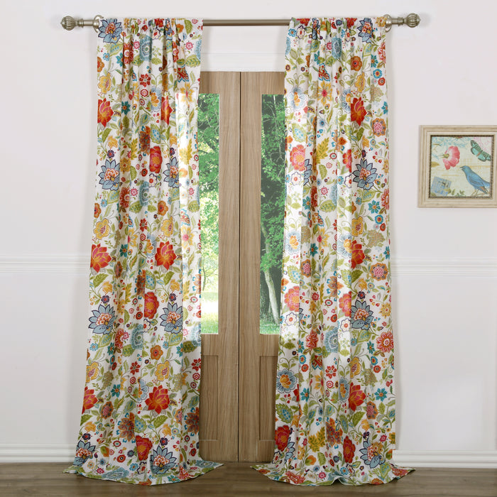 Greenland Home Fashion Astoria Sun Protection Window Curtain Panel Pair With Tie Backs - 2 - Piece - White