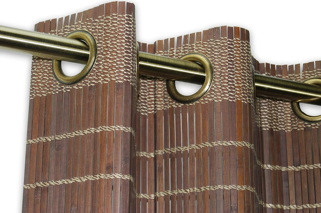 Versailles' Bamboo Wood Grommet Top Valance 72" x 12" Walnut