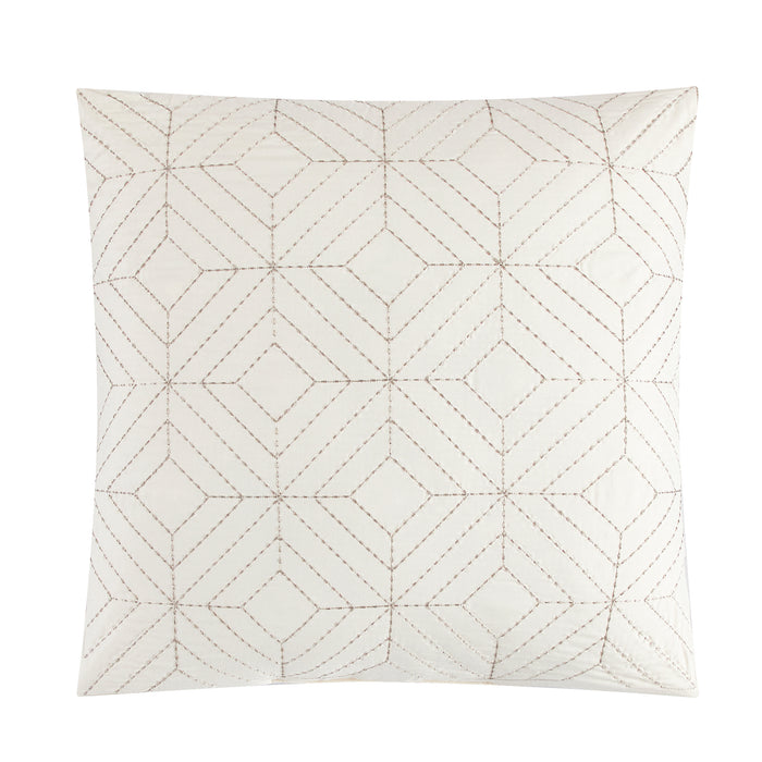 Chic Home Miles 4 Piece Comforter Set Contemporary Geometric Hexagon Pattern Print Design Bedding King Beige - King