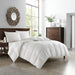 NY&C Home Gianna Comforter Cotton Shell Box Stitched Design Heavy White Duck Down Filling, Queen, White - Queen