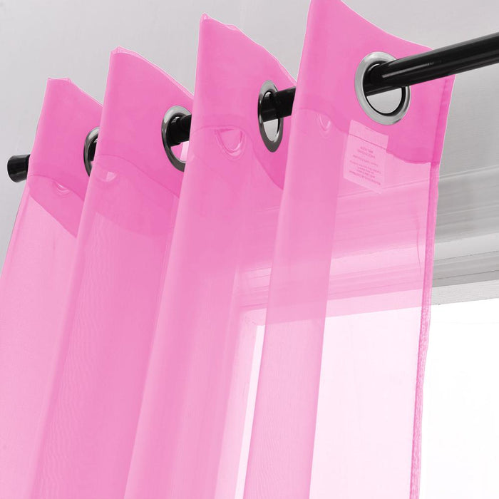 RT Designers Collection Cara One Sheer Grommet Light Filtering Curtain Panel 54" x 90" Pink
