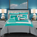 Chic Home Kavalier Color Block Geometric Pattern Design Hotel Collection Sheets 10 Pieces Comforter Decorative Pillows & Shams-Queen 90x90, Turquoise - Queen