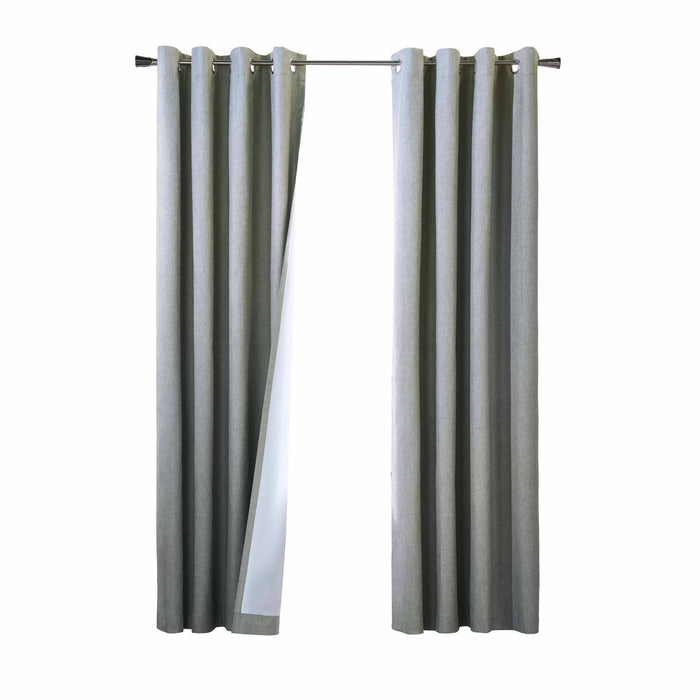 Commonwealth Thermaplus Bedford Total Blackout Grommet Curtain - 52" x 63" - Grey - 52x63"
