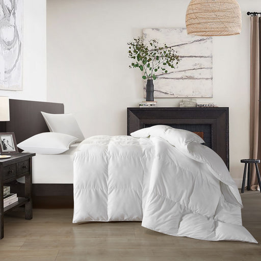 NY&C Home Easeland Comforter Box Stitched Design Down Alternative Filling, Twin, White - Twin