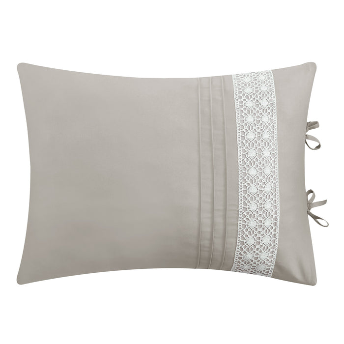 Chic Home Brice Comforter Set Pleated Embroidered Design Bed In A Bag - Sheet Set Decorative Pillows Shams Included - 9 Piece - King 104x92", Beige - King