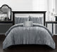 Chic Home Westmont 4 Piece Comforter Set Crinkle Crushed Velvet Bedding - Decorative Pillow Shams Included King Grey - King