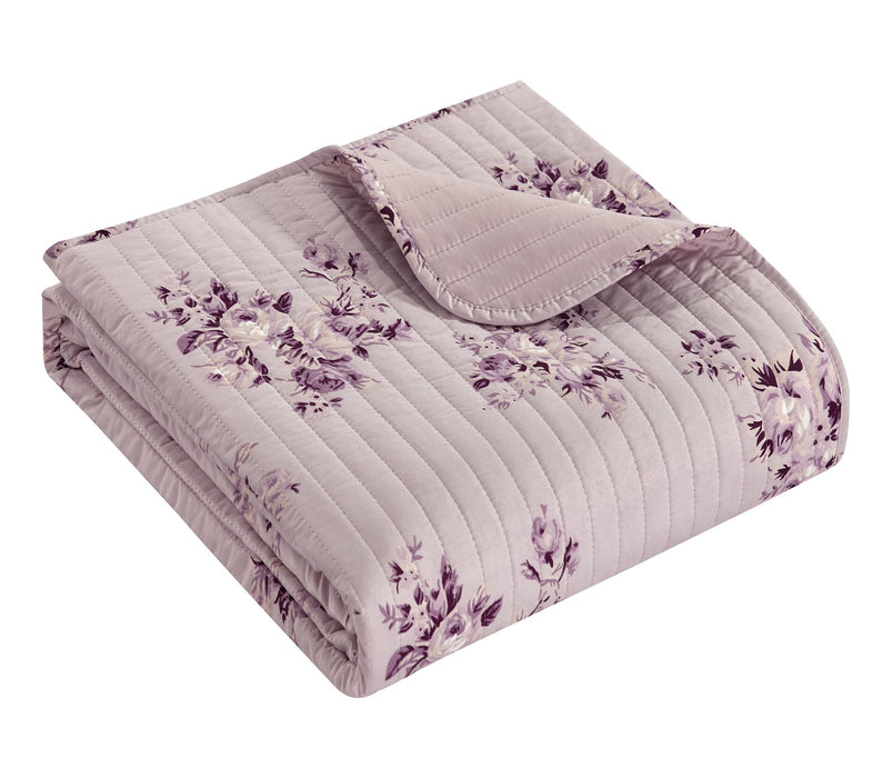 Chic Home Giverny Quilt Set Floral Pattern Print Bed In A Bag - Sheet Set Decorative Pillow Shams Included - 9 Piece - King 106x90", Blush Pink - King