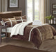 Chic Home Chloe Plush Microsuede Soft & Cozy Sherpa Lined 7 Pieces Comforter Bed In A Bag Set - Queen 86x92, Brown - Queen