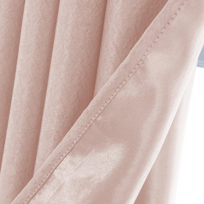 Olivia Gray Lydia Matte Embossed One Blackout Panel - 52x95", Blush - 52x95"
