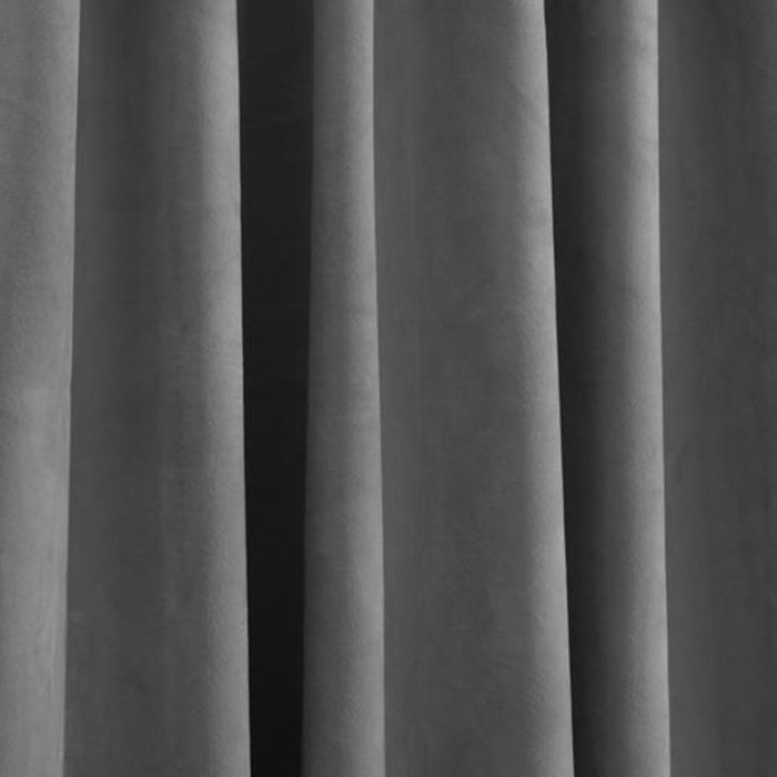 Thermalogic Seren Classic Velvet Room Darkening Dual Header Energy Efficient Curtain Panel 50" x 63" Charcoal - 50X63