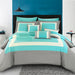 Chic Home Elegant Beaudine 10 Pieces Comforter Bed In A Bag Sheets Decorative Pillows & Shams - Queen 90x90, Turquoise - Queen