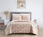 NY&C Home Bali 3 Piece Quilt Set Beach Themed Clams Conches Shells Print Bedding - Pillow Shams Included, Queen - Queen