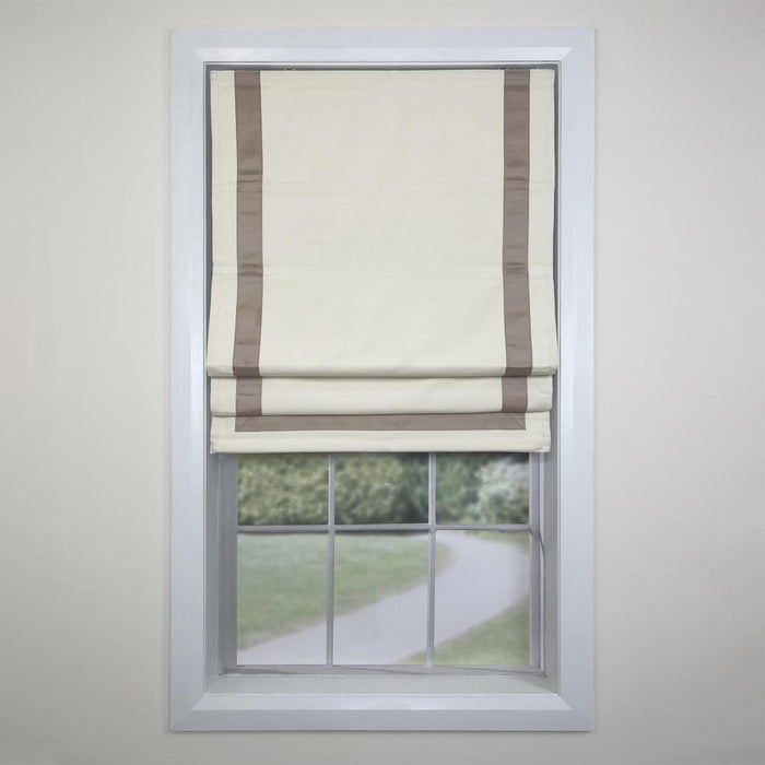 Versailles Valentina Cordless Roman Blackout Shades For Windows Insides/Outside Mount Taupe