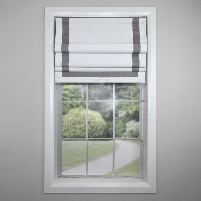 Versailles Valentina Cordless Roman Blackout Shades For Windows Insides/Outside Mount Grey