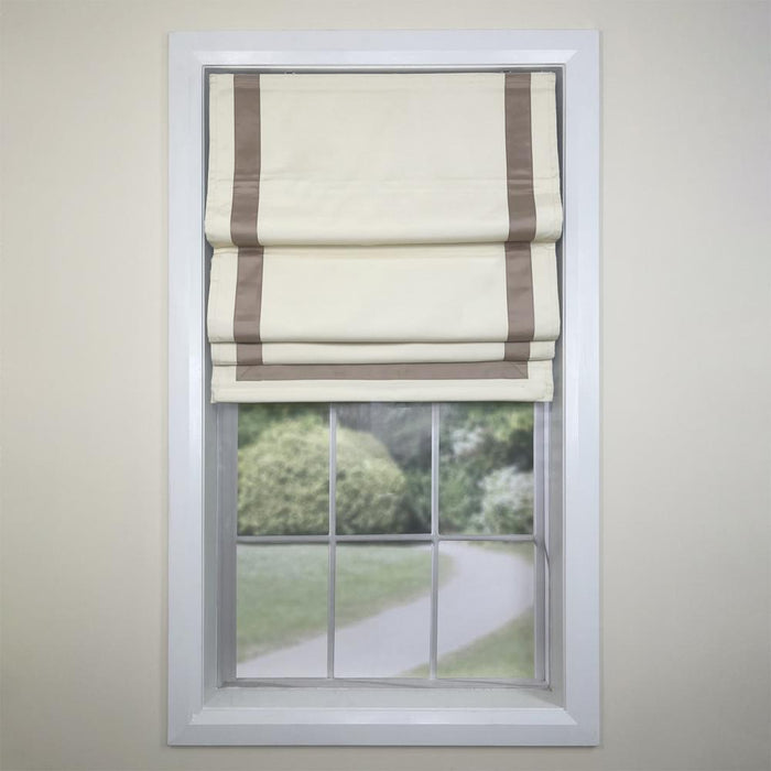 Versailles Valentina Cordless Roman Blackout Shades For Windows Insides/Outside Mount Taupe