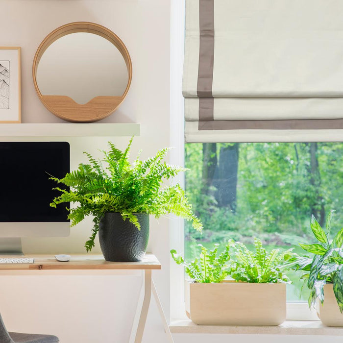 Versailles Valentina Cordless Roman Blackout Shades For Windows Insides/Outside Mount Taupe