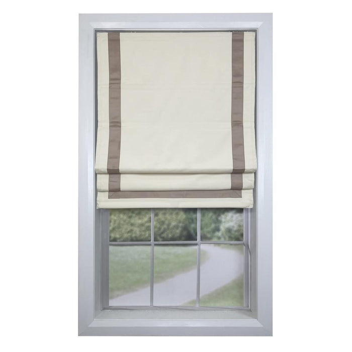 Versailles Valentina Cordless Roman Blackout Shades For Windows Insides/Outside Mount Taupe