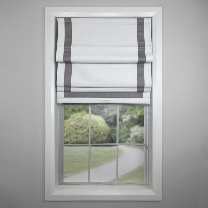 Versailles Valentina Cordless Roman Blackout Shades For Windows Insides/Outside Mount Grey