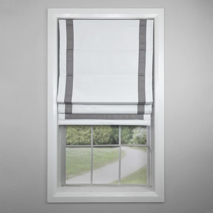 Versailles Valentina Cordless Roman Blackout Shades For Windows Insides/Outside Mount Grey
