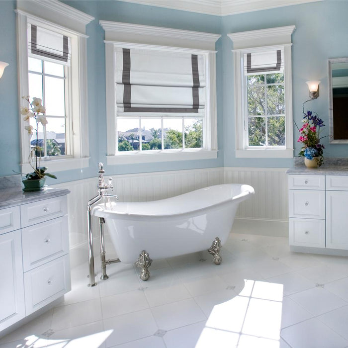 Versailles Valentina Cordless Roman Blackout Shades For Windows Insides/Outside Mount Grey